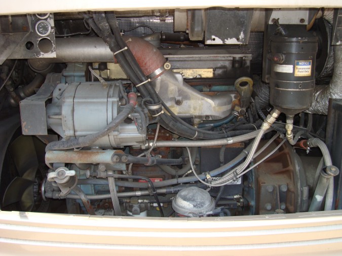 TMC T80206 engine bay showing Detroit Diesel Series 50 engine
