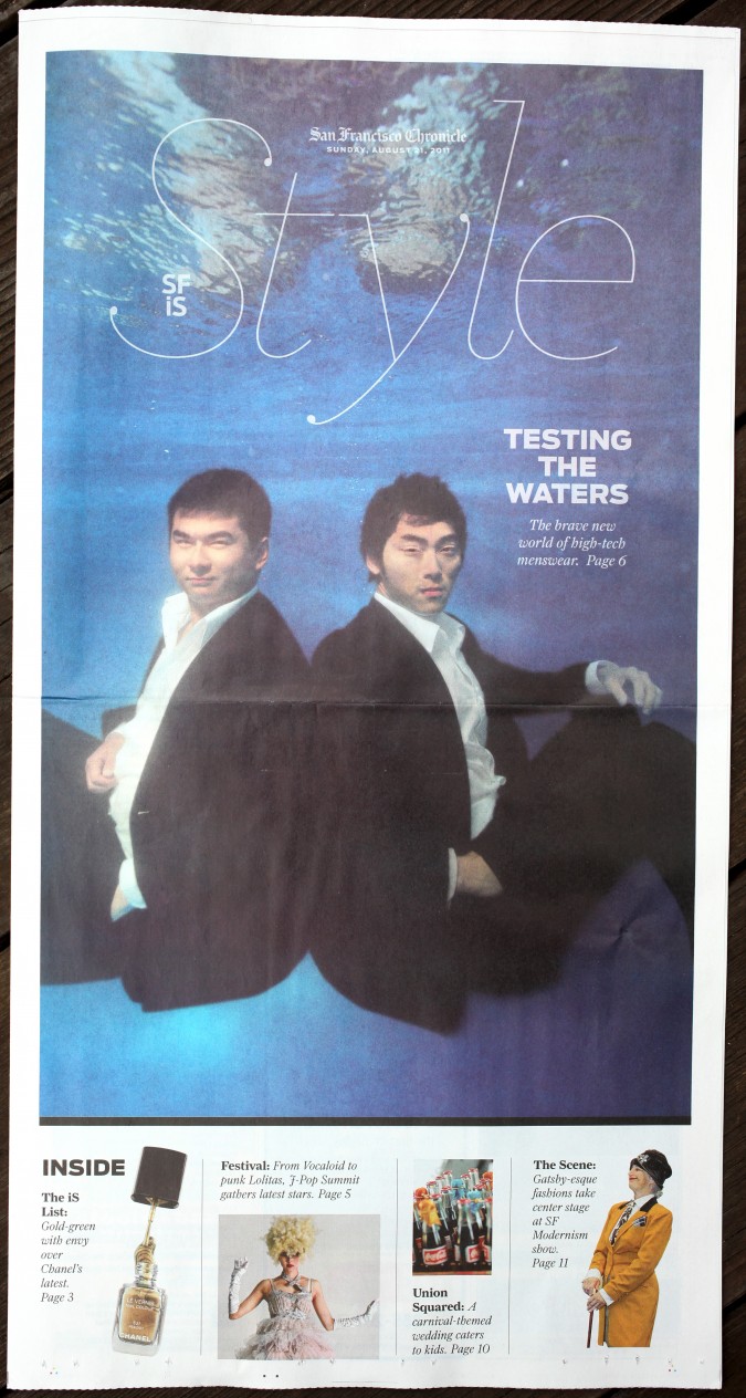 Naked Suits in August 21, 2011 San Francisco Chronicle Style section, page 1