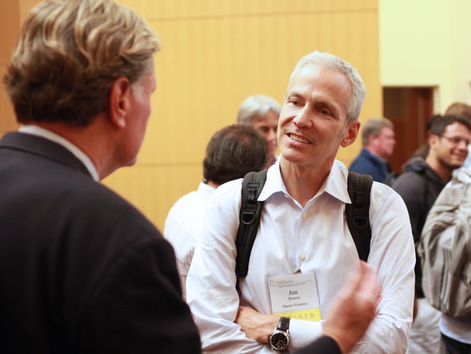 Jeff Burton, the brand new Executive Director of the UC Berkeley Skydeck, talks with Jim Barnett of Shasta Ventures, August 30, 2012