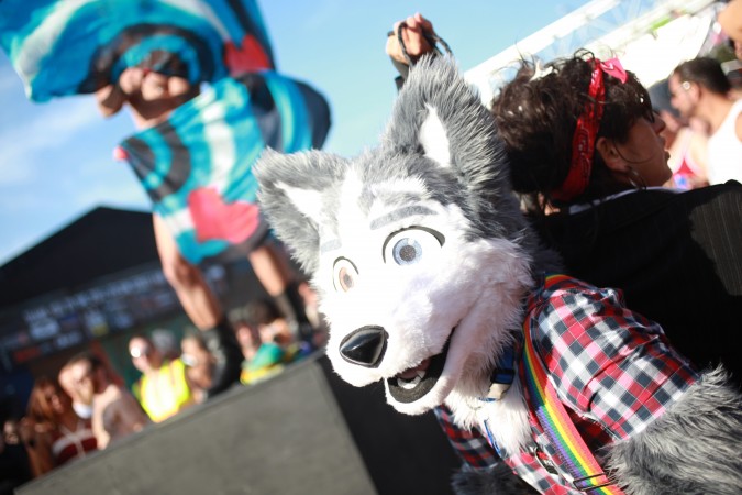 San Francisco Folsom Street Fair, September 23, 2012. Photo of person in Fox costume.