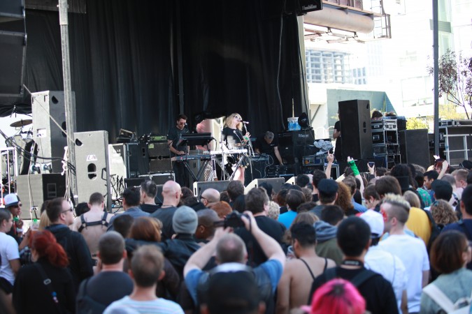 Band performs on stage at the San Francisco Folsom Street Fair, September 23, 2012. 