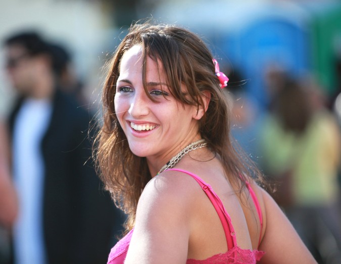 Beautiful woman at the San Francisco Folsom Street Fair, September 23, 2012. 