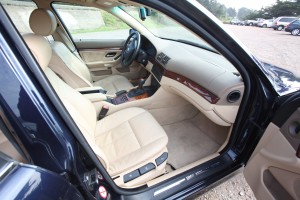 Interior of Kevin's BMW from passenger door