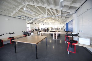 Top floor of TechShop, opening day, San Francisco, California, December 6, 2010