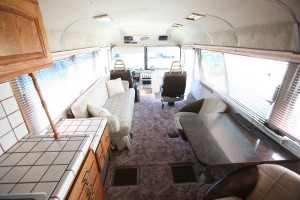 1967 MCI 5A Challenger Bus Conversion, interior looking forward